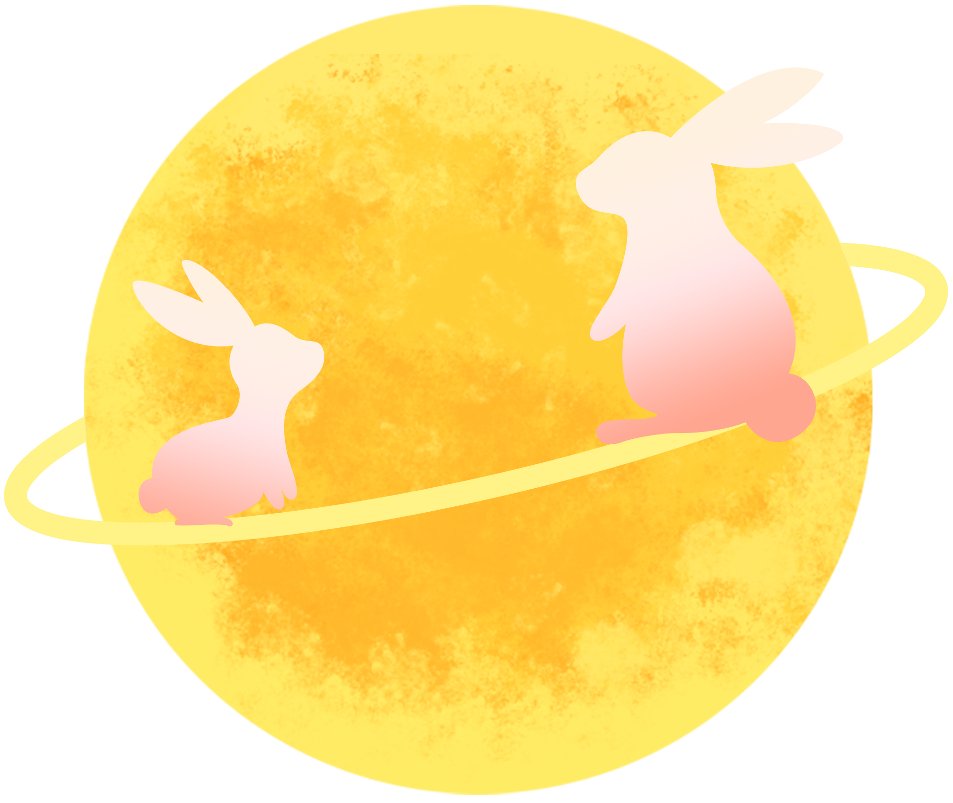 月球兔子绘画图片如何画？