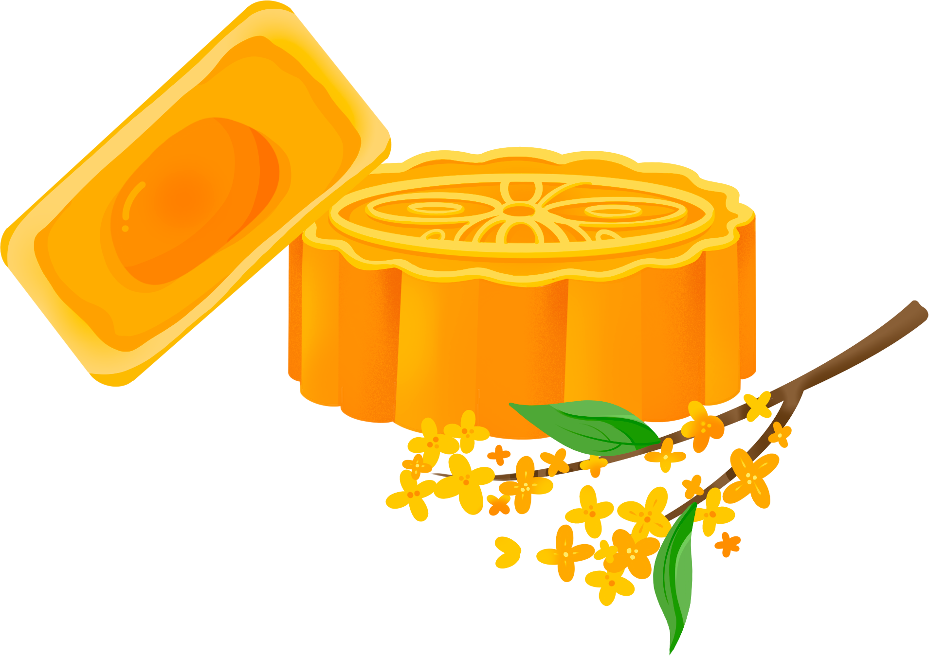 月饼桂花图片素材高清如何制作?