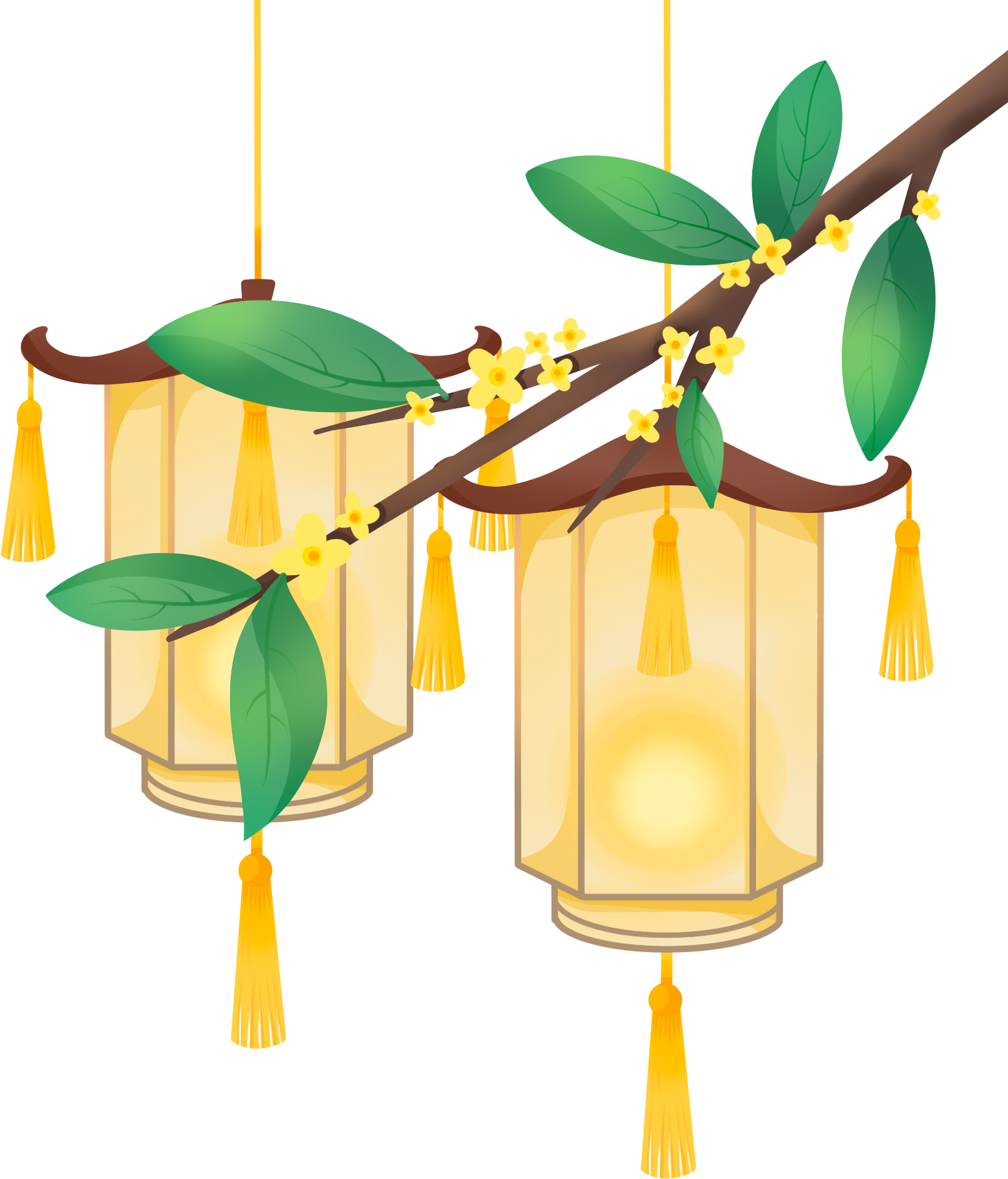 桂花灯笼图片插画大全如何绘制?