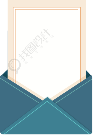 蓝色信封信纸图片