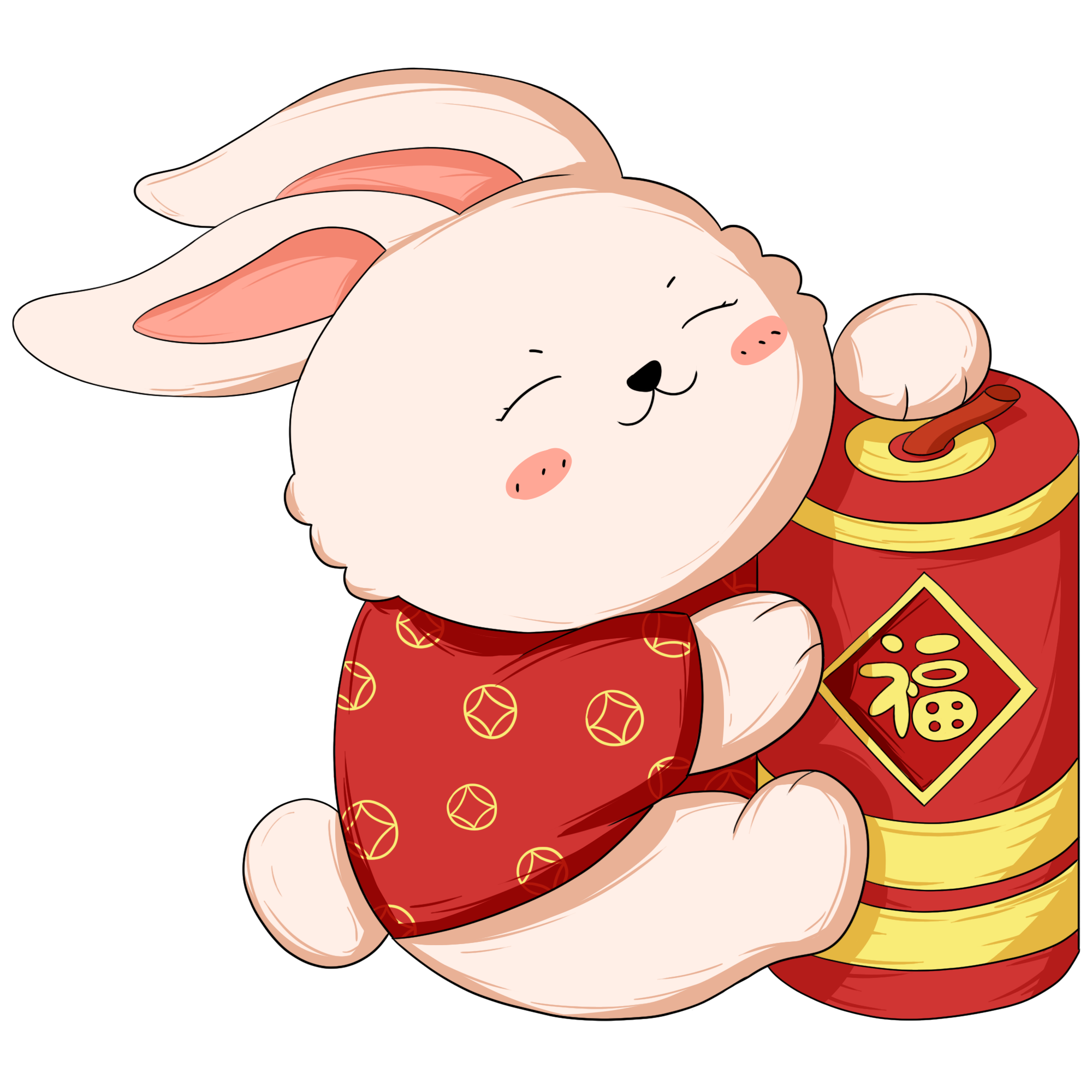 兔年形象图片绘画作品如何制作?