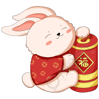 兔年形象图片十二生肖鞭炮新春