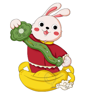 兔年可爱兔子元宝招财形象图片