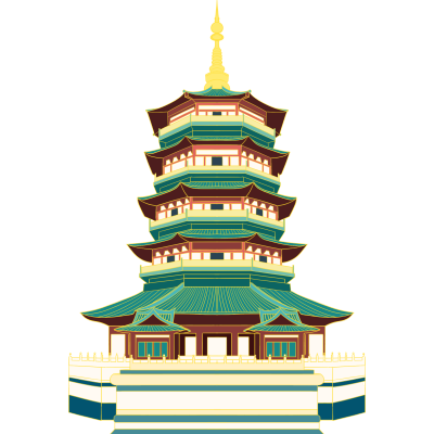 古典国风宝塔古建筑