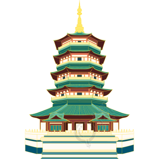 古典国风宝塔古建筑