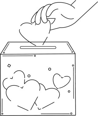 公益献爱心箱子线稿