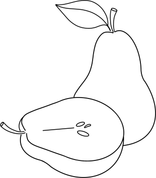时令水果白梨线稿