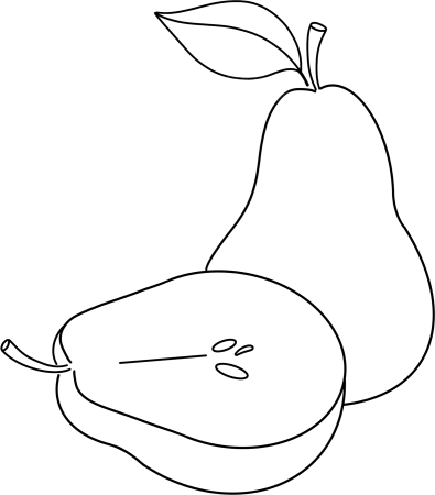 时令水果白梨线稿