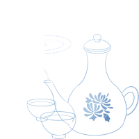 卡通茶壶茶具线稿