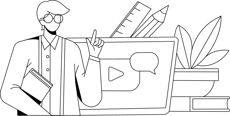 商务办公课程视频教育线稿