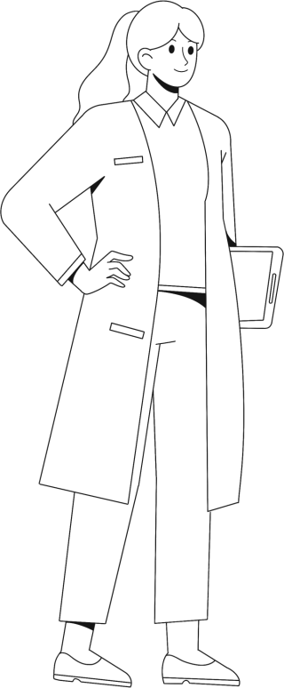 女医生医院人物线稿