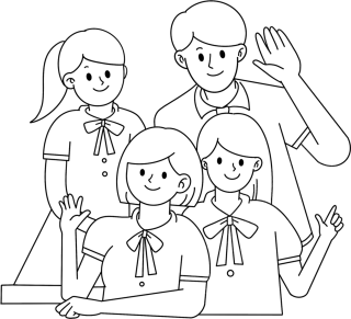 朋友同学合影线稿