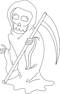 死神骷髅镰刀线稿