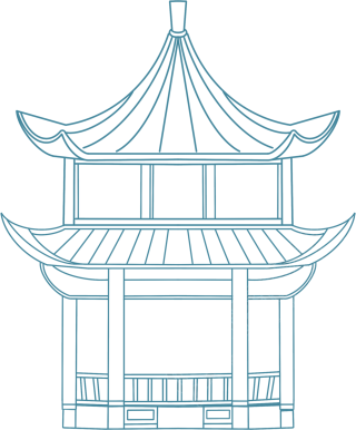 亭子古典建筑线稿