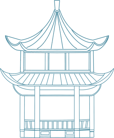 亭子古典建筑线稿