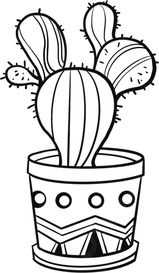 素描仙人掌线条图片