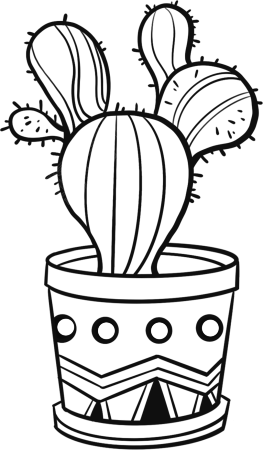 素描仙人掌线条图片