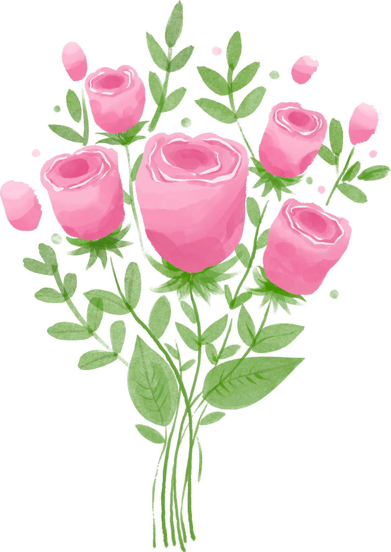 玫瑰花束素材图片如何画？