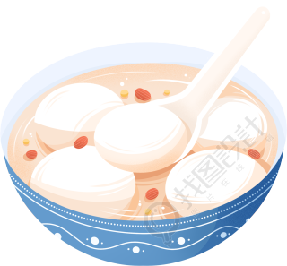 正月十五元宵节汤圆元素