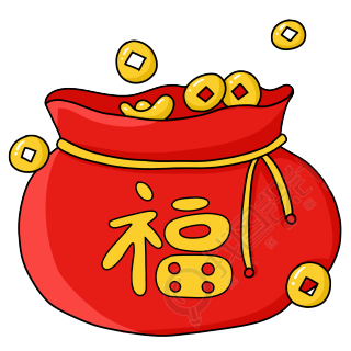 圆滚滚卡通金币福袋图片