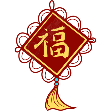 福字中国结卡通图片