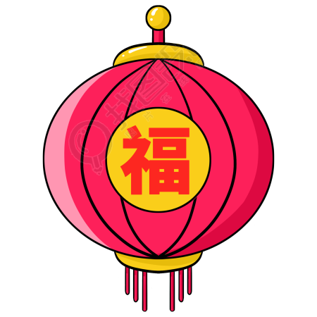 红色福字喜庆新年灯笼图片