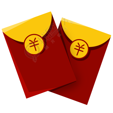 卡通红黄色红包图片