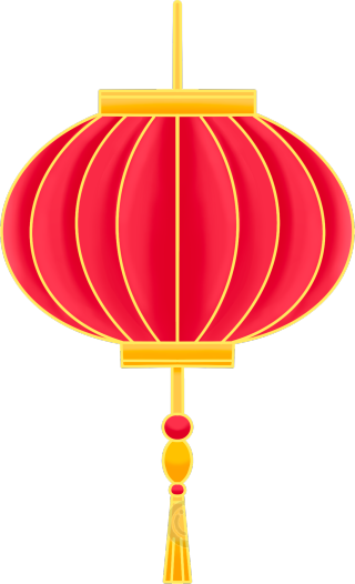 传统节日红色喜庆对称灯笼图片