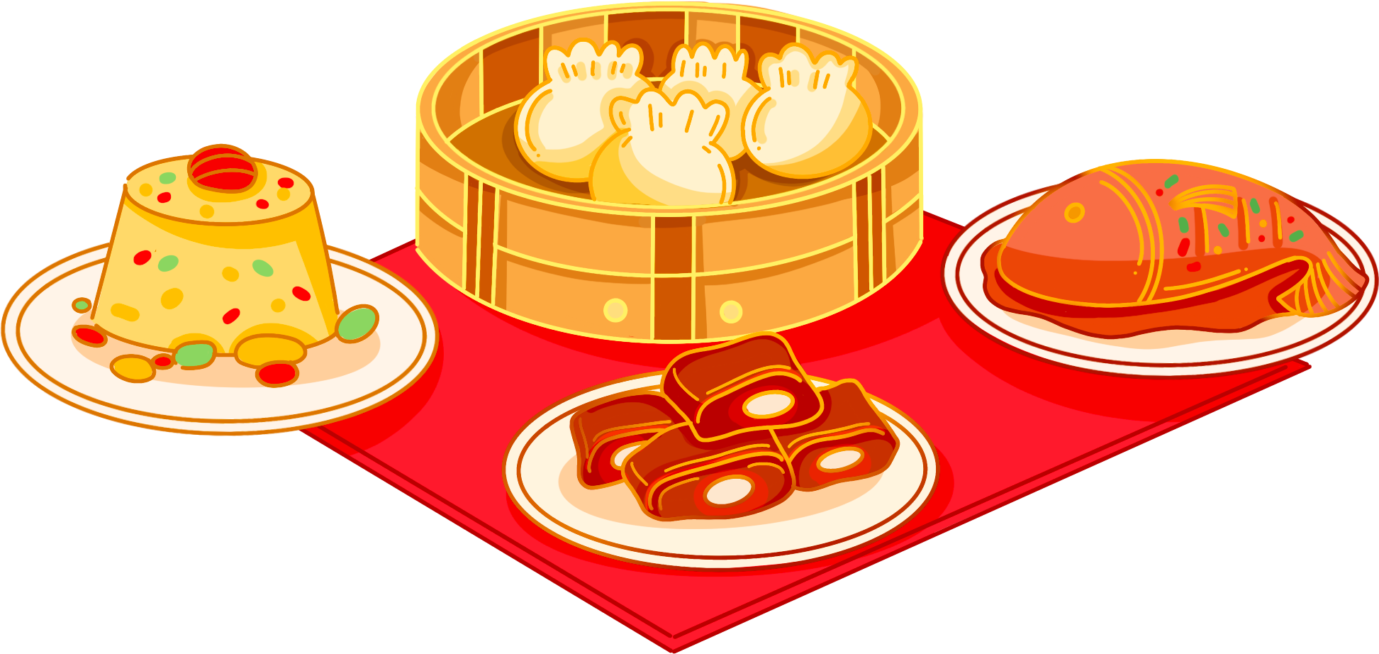 年夜饭菜品图片插画大全如何制作?