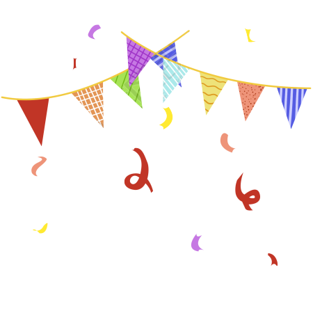 卡通彩旗飘带庆祝节日图片