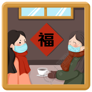 春节戴口罩坐火车回家图片