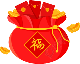 恭喜发财新春福袋卡通元素