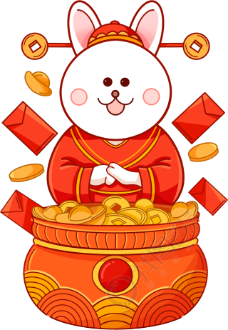 财神兔子发财红包兔年大吉图片