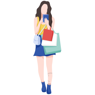 电商女孩逛街购物图片