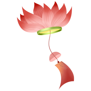 荷花灯笼喜迎春节灯笼元素图