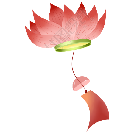 荷花灯笼喜迎春节灯笼元素图