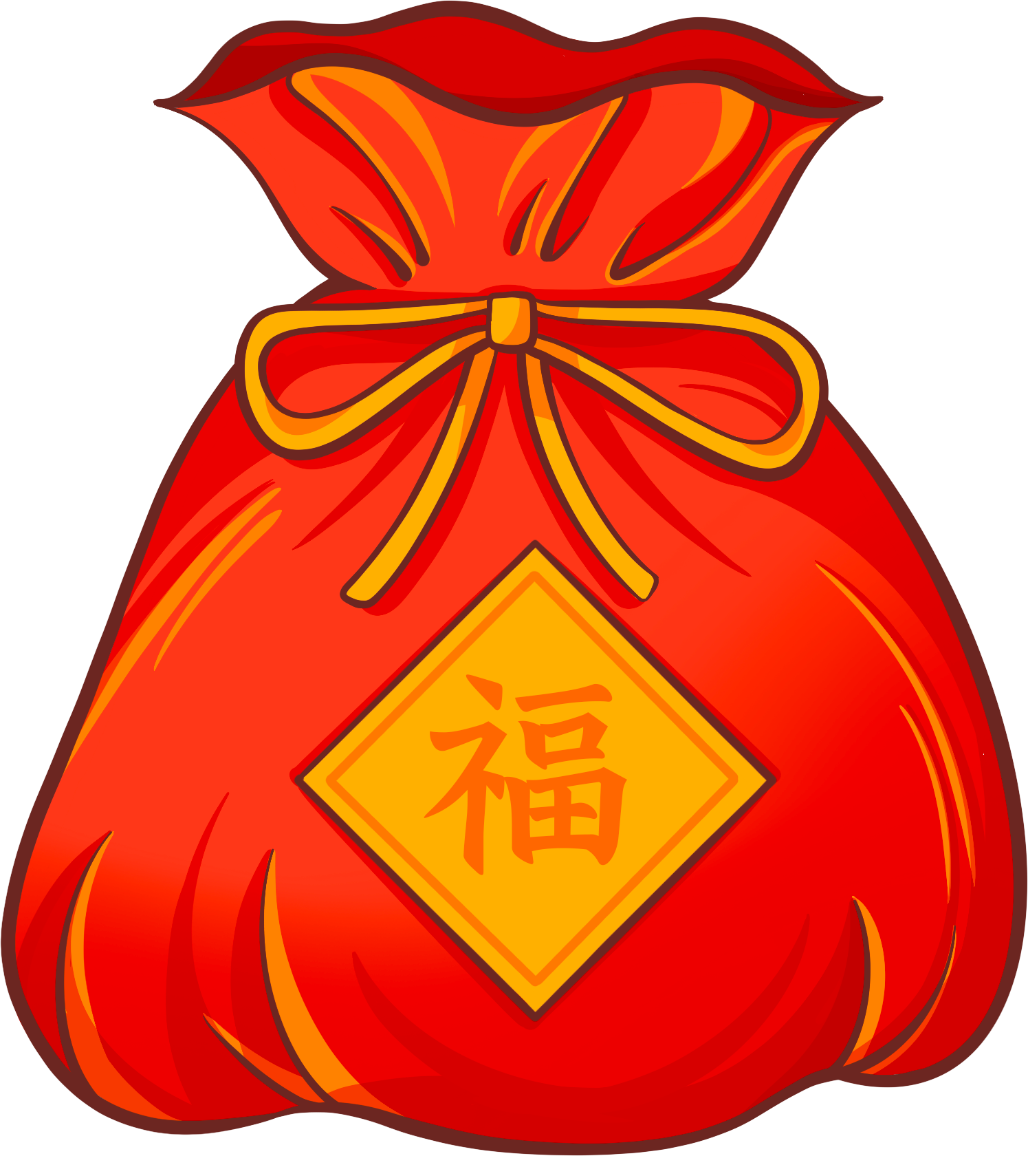 红色圆滚滚福袋红包图片