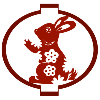 灯笼兔子春节剪纸图片