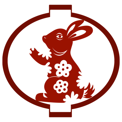 灯笼兔子春节剪纸图片