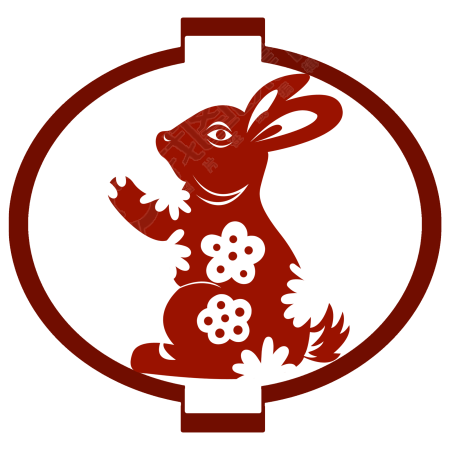 灯笼兔子春节剪纸图片