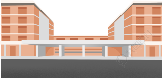 大学城红色教学楼学校建筑图