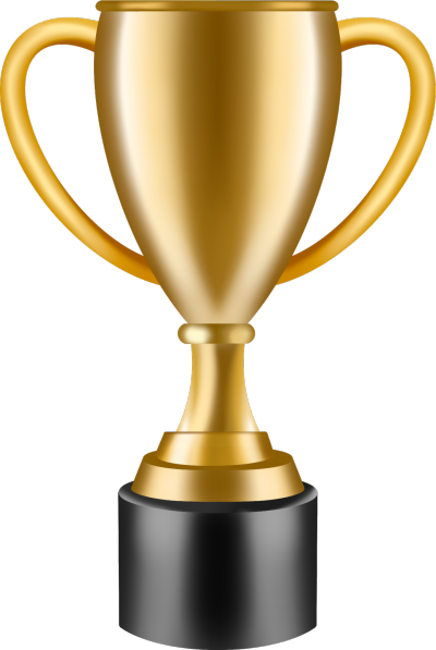 金色立体获胜者奖杯图片