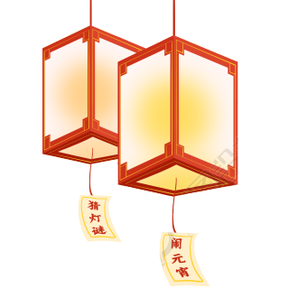 传统中国节日元宵节灯笼图