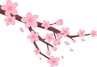 粉色唯美桃花樱花花枝素材