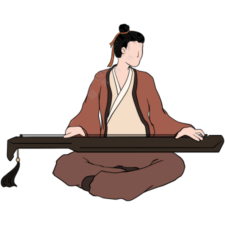 古装人物弹琴图片