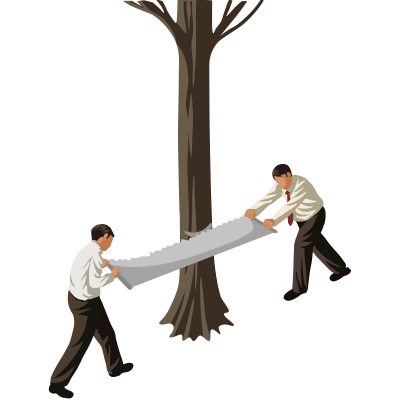 人类滥砍滥伐锯树图片