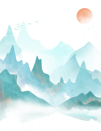 夕阳远山大雁水墨画图片