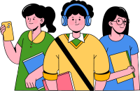 春季入学开学季卡通学生图