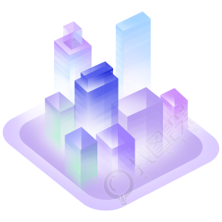 彩色渐变体力科技感城市