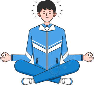 盘腿坐着散发脑洞的男同学图片